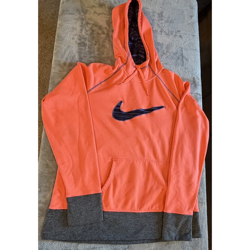 Nike Therma-Fit Neon Orange Hoodie Size XL